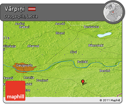 Physical Panoramic Map of Vārpiņi