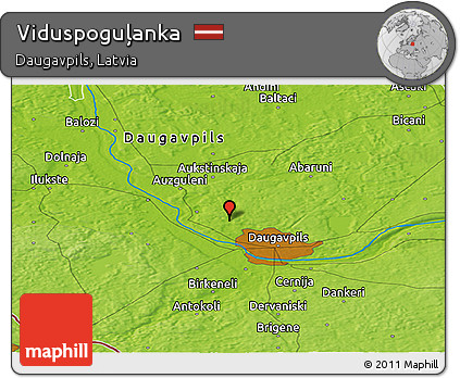 Physical Panoramic Map of Viduspoguļanka