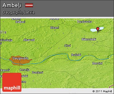 Physical Panoramic Map of Ambeļi