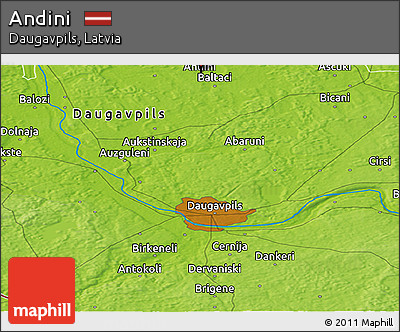 Physical Panoramic Map of Andini