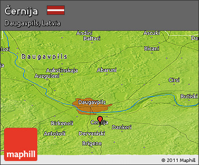 Physical Panoramic Map of Černija