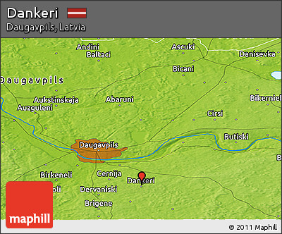 Physical Panoramic Map of Dankeri