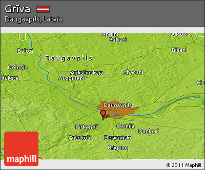 Physical Panoramic Map of Grīva
