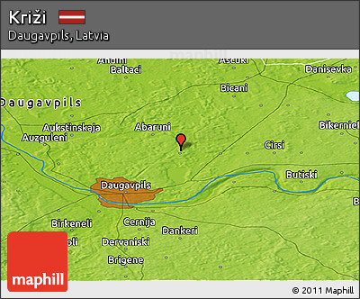 Physical Panoramic Map of Križi