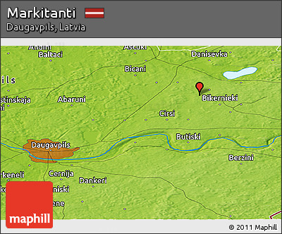 Physical Panoramic Map of Markitanti