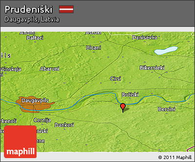 Physical Panoramic Map of Prudeniški