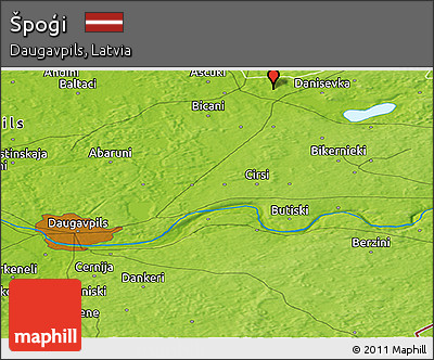Physical Panoramic Map of Špoģi