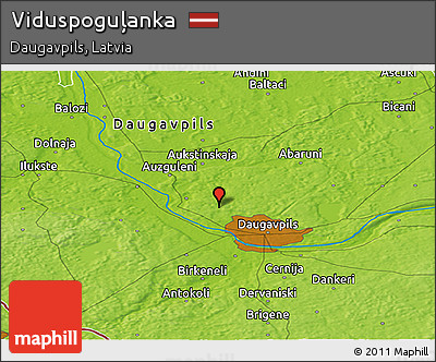 Physical Panoramic Map of Viduspoguļanka