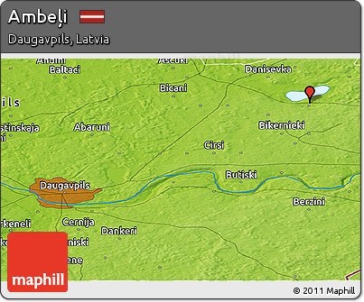 Physical Panoramic Map of Ambeļi