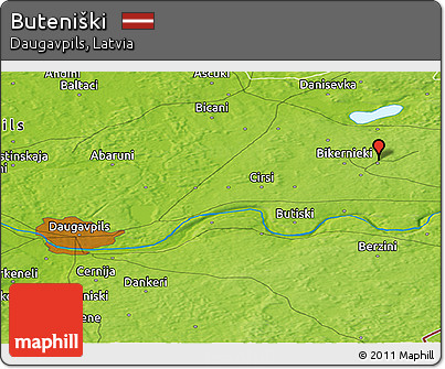 Physical Panoramic Map of Buteniški