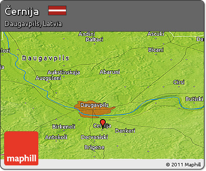 Physical Panoramic Map of Černija