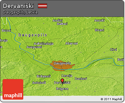 Physical Panoramic Map of Dervaniški