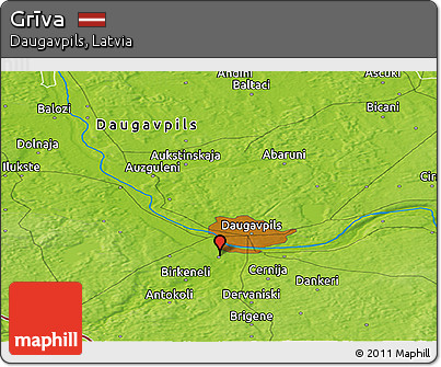 Physical Panoramic Map of Grīva