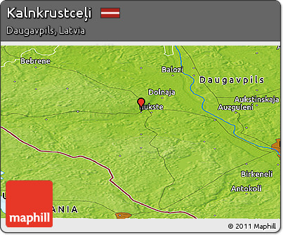 Physical Panoramic Map of Kalnkrustceļi