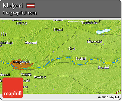 Physical Panoramic Map of Kleķeri