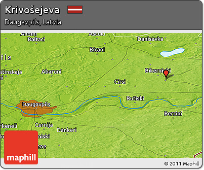 Physical Panoramic Map of Krivošejeva