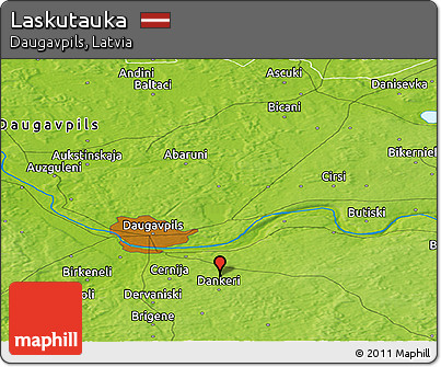 Physical Panoramic Map of Laskutauka