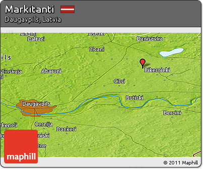 Physical Panoramic Map of Markitanti