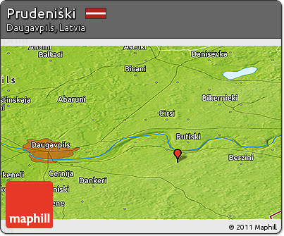 Physical Panoramic Map of Prudeniški
