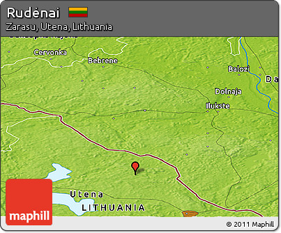 Physical Panoramic Map of Rudėnai