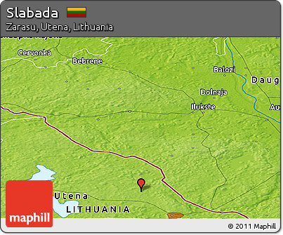 Physical Panoramic Map of Slabada
