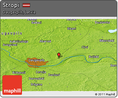 Physical Panoramic Map of Stropi