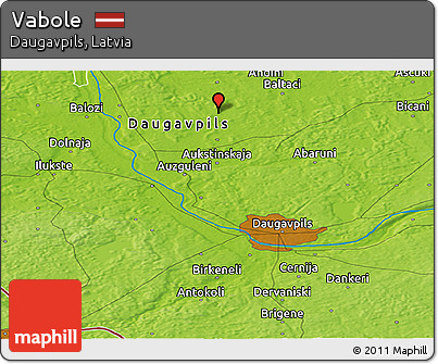 Physical Panoramic Map of Vabole