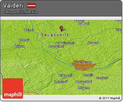 Physical Panoramic Map of Vaideri