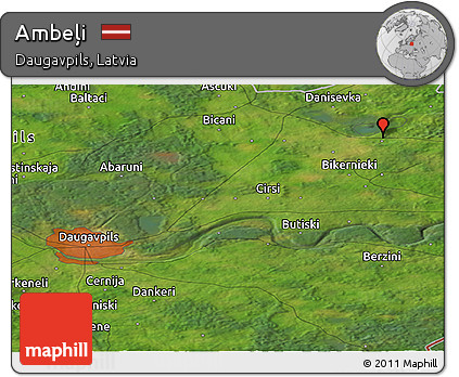 Satellite Panoramic Map of Ambeļi