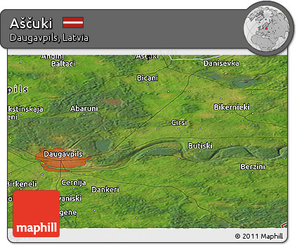Satellite Panoramic Map of Aščuki