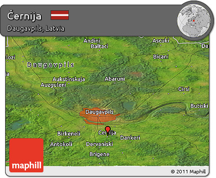 Satellite Panoramic Map of Černija