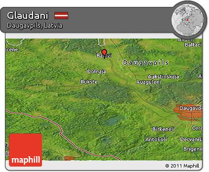 Satellite Panoramic Map of Glaudani