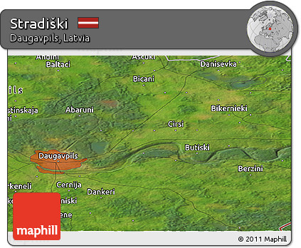 Satellite Panoramic Map of Stradiški