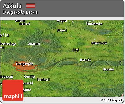 Satellite Panoramic Map of Aščuki