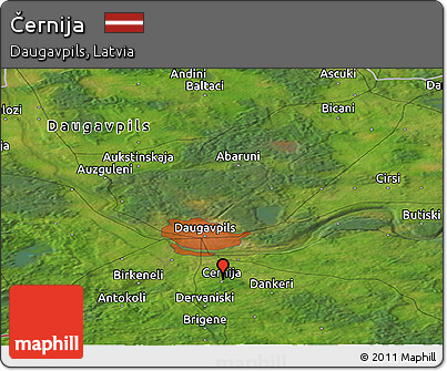 Satellite Panoramic Map of Černija