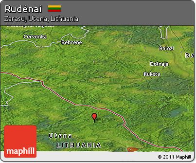 Satellite Panoramic Map of Rudėnai