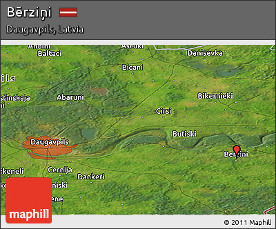 Satellite Panoramic Map of Bērziņi