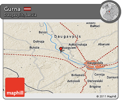 Shaded Relief Panoramic Map of Gurna