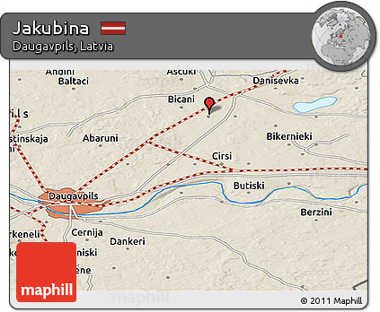 Shaded Relief Panoramic Map of Jakubina
