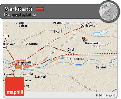 Shaded Relief Panoramic Map of Markitanti