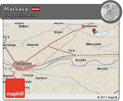 Shaded Relief Panoramic Map of Maskava