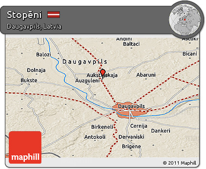 Shaded Relief Panoramic Map of Stopēni