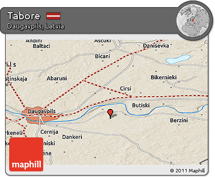 Shaded Relief Panoramic Map of Tabore