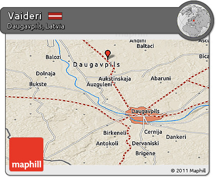 Shaded Relief Panoramic Map of Vaideri