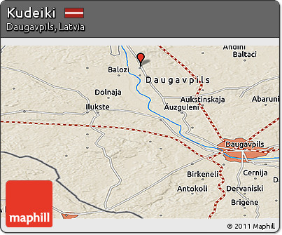 Shaded Relief Panoramic Map of Kudeiki