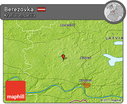 Physical 3D Map of Berezovka