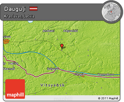 Physical 3D Map of Dauguļi