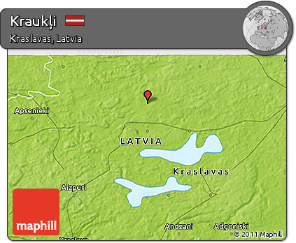 Physical 3D Map of Kraukļi