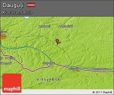 Physical 3D Map of Dauguļi