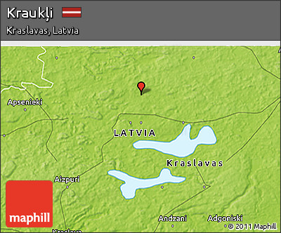 Physical 3D Map of Kraukļi